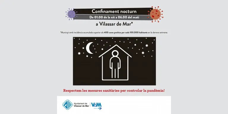 Vilassar de Mar, entre els municipis on es prorroga el confinament nocturn fins al 6 d’agost