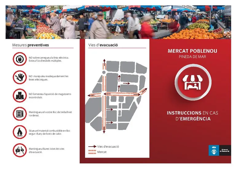 Simulacre d'emergències al mercat de Poblenou aquest dimecres