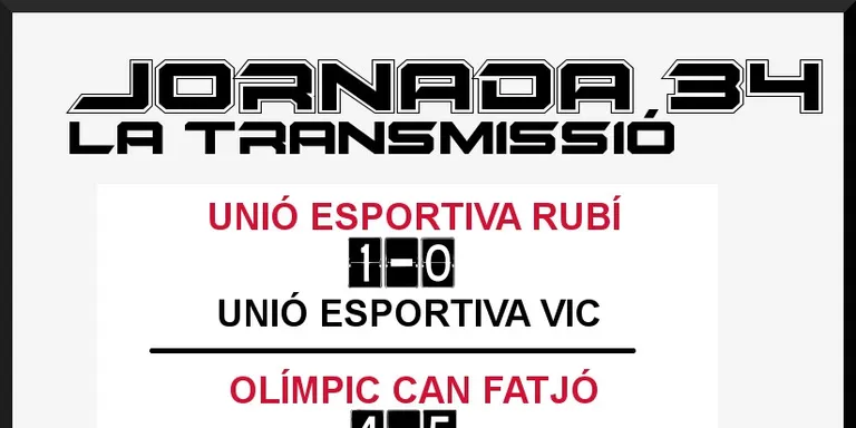A PEU DE CAMP - JORNADA 34 - UE RUBÍ & OLÍMPIC CAN FATJÓ