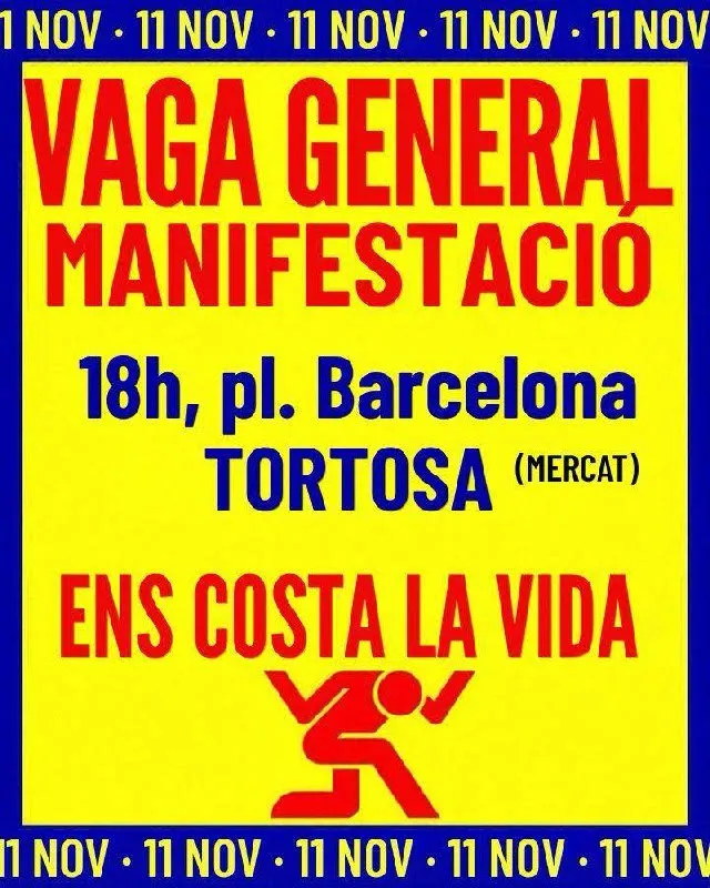 Cartell Vaga general 11 de Novembre