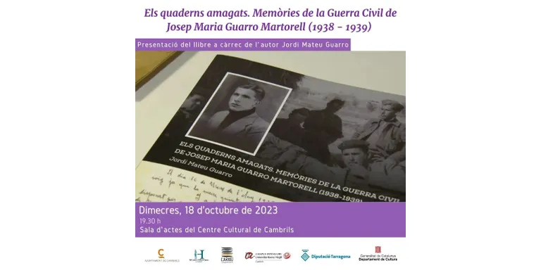 El XVII cicle Memòria de Tardor continua dimecres amb la presentació del llibre ‘Els quaderns amagats’