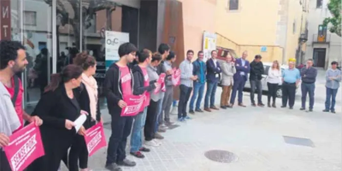 Caldeira va ser un dels regidors i alcaldes que es van concentrar contra els atacs de l’estat espanyol als Ajuntaments pel 9N