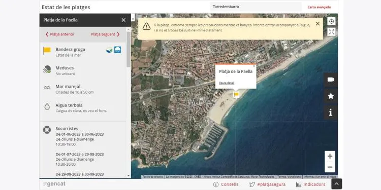 Ofegament mortal a la Platja de la Paella de Torredembarra