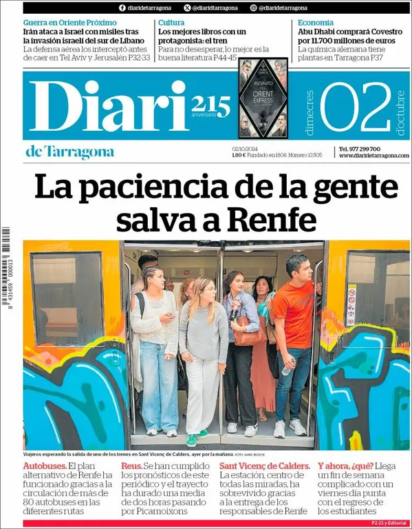 Cop d'ull als diaris d'aquest dimecres 2 d'octubre