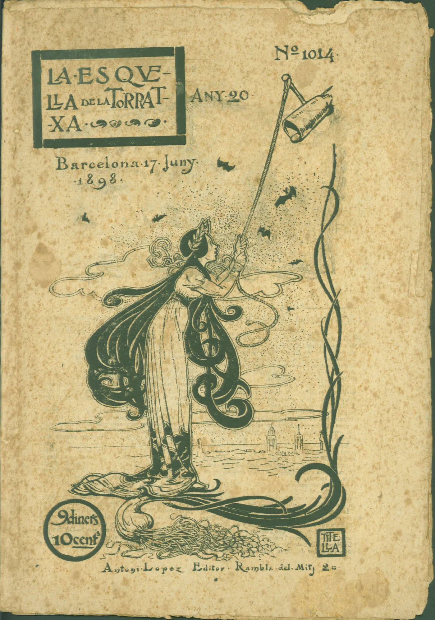 El document del mes de juliol és una portada de la revista La Esquella de la Torratxa