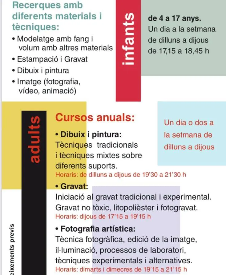 S'obre el període d'inscripció als Cicles Formatius i continua el del Taller d'Art