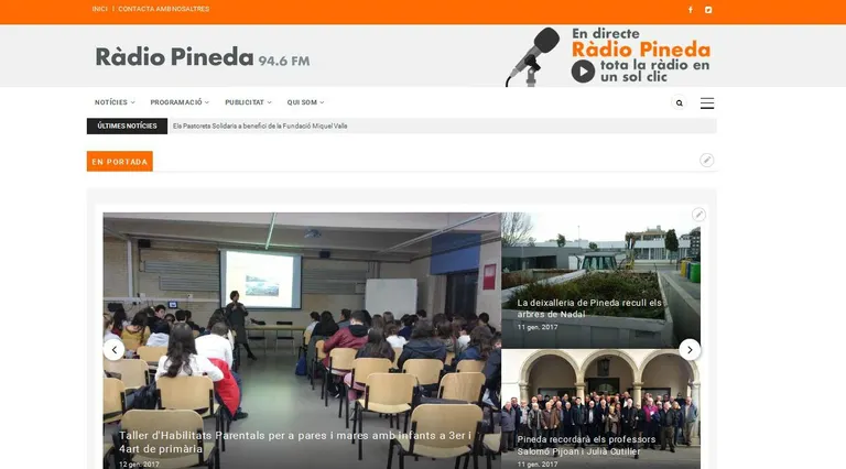 Ràdio Pineda estrena nova web i prepara la presentació de la nova etapa que enceta l'emissora aquest 2017