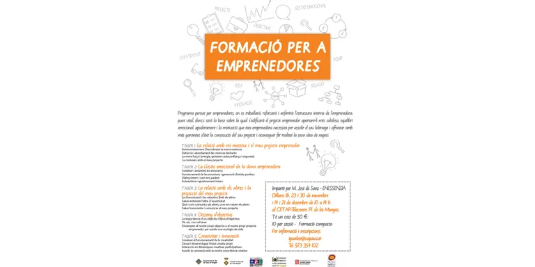 Obertes les inscripcions a un curs de formació per a emprenedores
