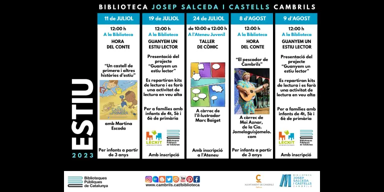 ‘Guanyem un estiu lector’ i un taller de còmic, algunes activitats de la Biblioteca de Cambrils aquest estiu