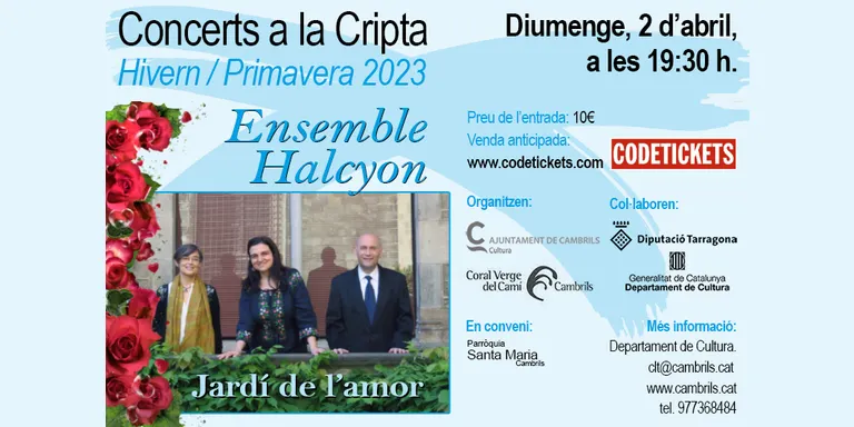 El grup Ensembe Halcyon portarà el ‘Jardí de l’amor’ a la Cripta de l’Ermita aquest dissabte