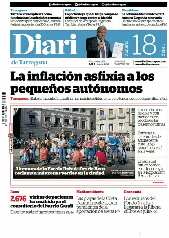 Consulta les portades dels diaris d'aquest 18 d'abril