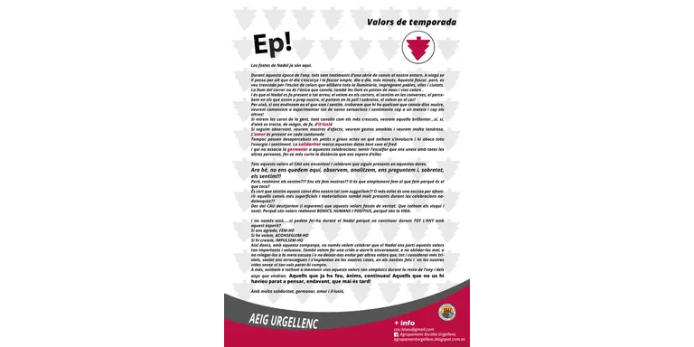 L'AEiG Urgellenc promou la campanya 'Valors de temporada'