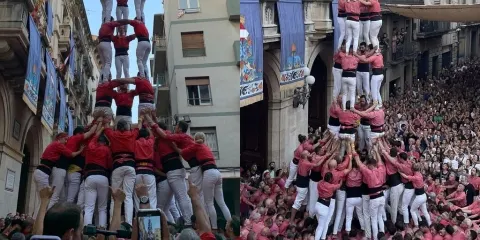 Firagost amb tres castells 9 i estrenes de pilar de 7
