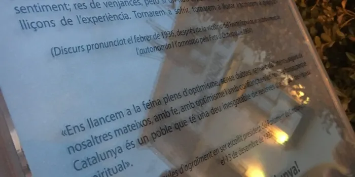 La placa commemorativa a Lluís Companys serà un lloc de trobada en memòria al president