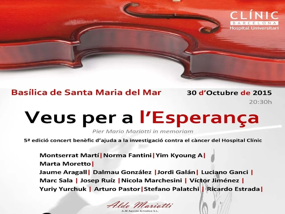 Us convidem al concert “Veus per a l’Esperança” d’ajut a la investigació contra el càncer de l’Hospital Clínic