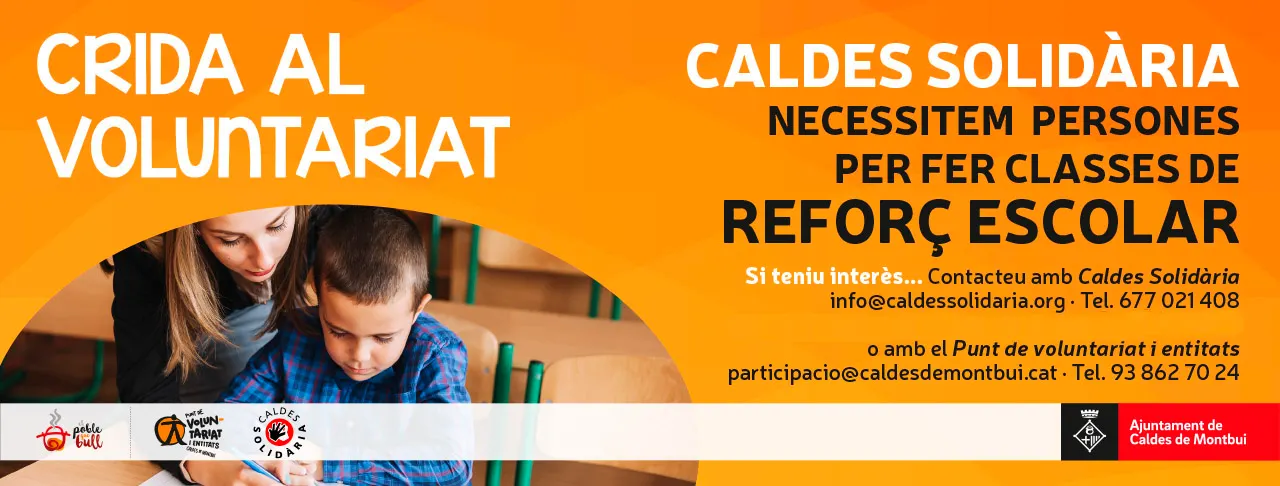 Caldes Solidària demana persones voluntàries per fer reforç escolar a infants de primària