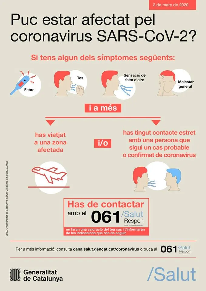 L'Ajuntament s'adhereix a les recomenacions de la Generalitat per prevenir el contagi del Covid-19