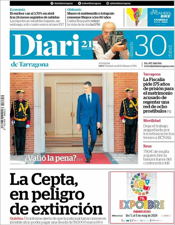 Cop d'ull als diaris d'aquest dimarts 30 d'abril