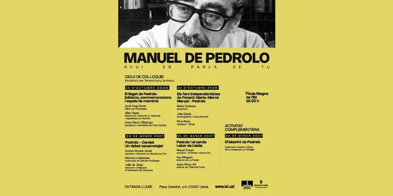 Un Pedrolo compromès, incòmode pel franquisme i necessari per avui, al cicle "Manuel de Pedrolo, avui es parla de tu"