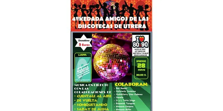 El grupo ‘Amig@s de las discotecas de Utrera’ presenta en COPE Utrera (98.1 FM) su cuarta quedada solidaria