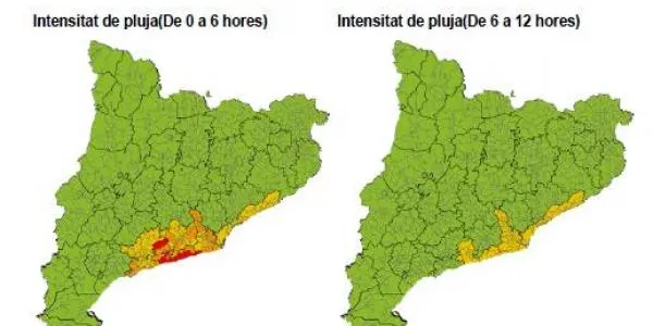 Activat el Pla INUNCAT per la previsió de precipitacions intenses la propera matinada al litoral de Tarragona i Barcelona