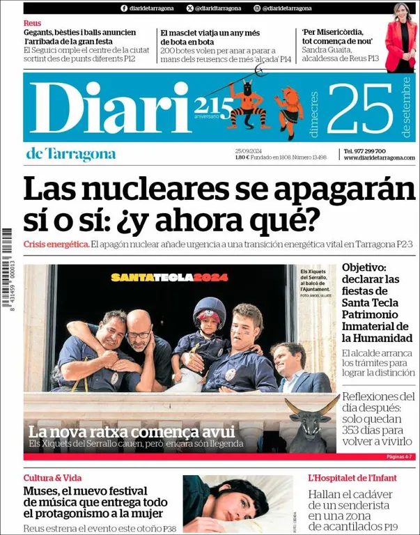 Cop d'ull als diaris d'aquest dimecres 25 de setembre