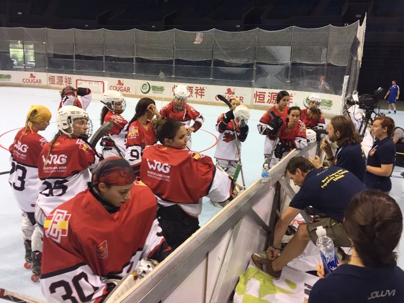 La selecció femenina en un partit a Nanjing / Foto: RFEP