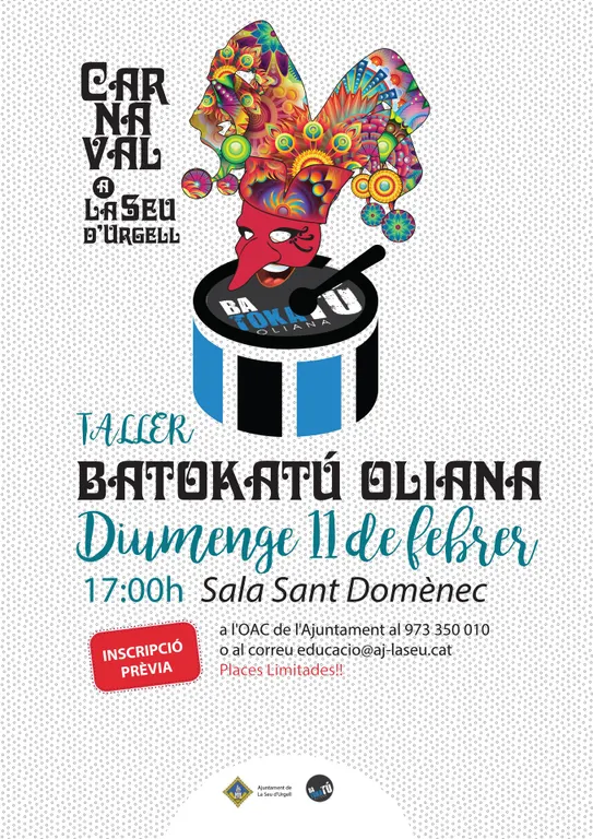 Batokatú Oliana organitza un taller per construir instruments de batukada amb material reciclat