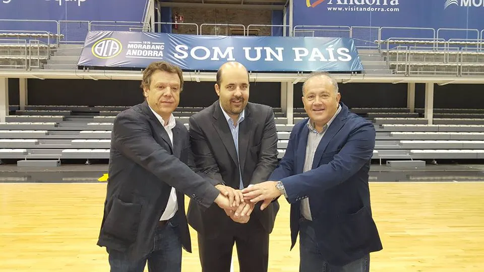Pere Porta, Gorka Aixàs i Isidor Alberich, al Poliesportiu d'Andorra