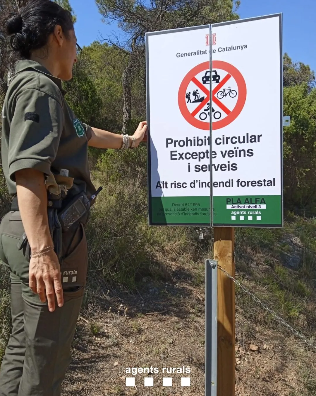 1 de cada 4 denúncies dels Agents Rurals durant el darrer episodi d'alt risc d'incendi s'ha interposat al Solsonès