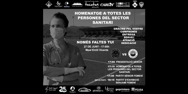 El Futbol Club Pirineus presenta el seu projecte i homenatja el personal sanitari