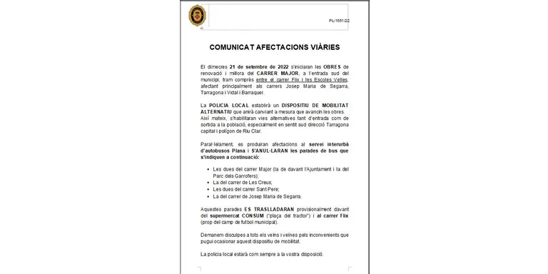 Aquest dimecres s’inicien les obres de renovació i millora al carrer Major