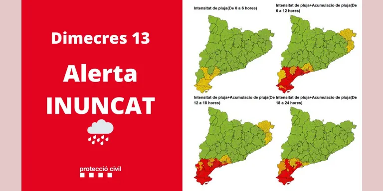 Activat el Pla d'Actuació Municipal pel risc de pluges intenses