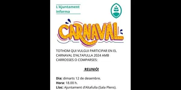 L'Ajuntament d'Altafulla es posa en marxa per reactivar el Carnaval