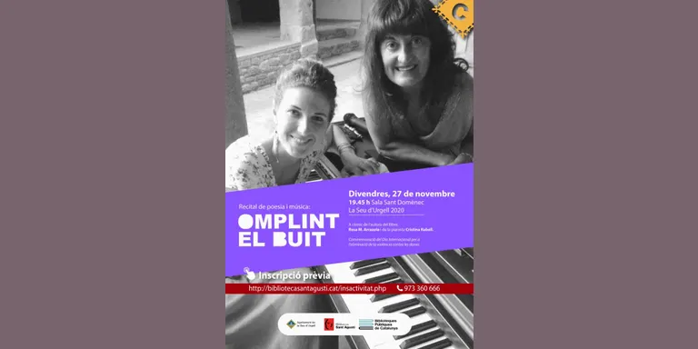 Recital de poesia i piano 'Omplint el buit', amb Rosa M. Arrazola i Cristina Rabell, a la Seu d'Urgell