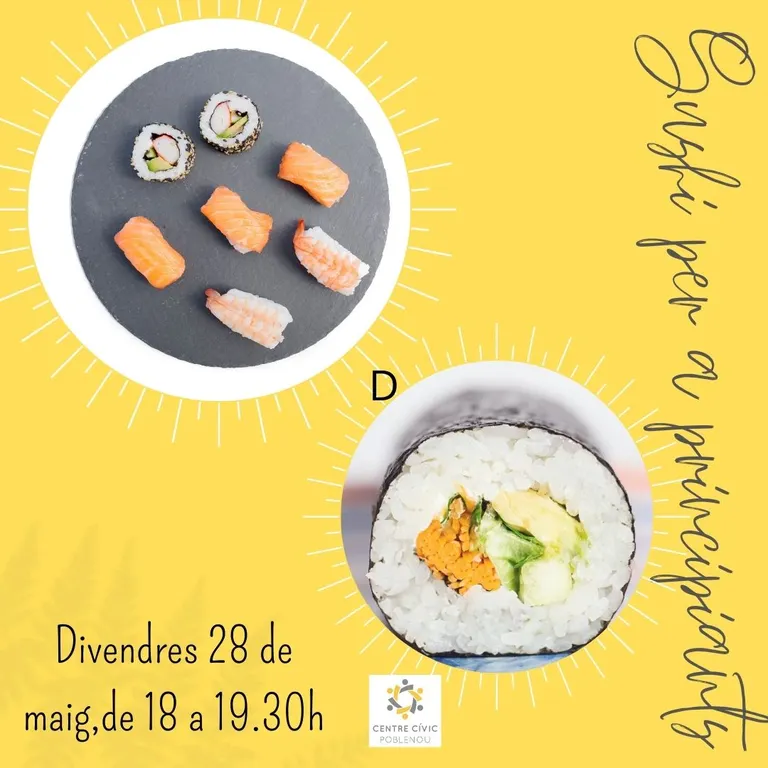 Últimes places pel taller de Sushi per a principiants al Centre Cívic Poblenou