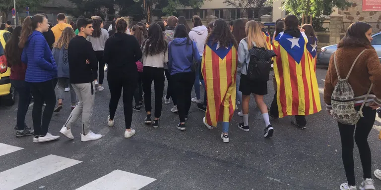 Marxa pels carrers de la Seu en el marc de la vaga d'estudiants