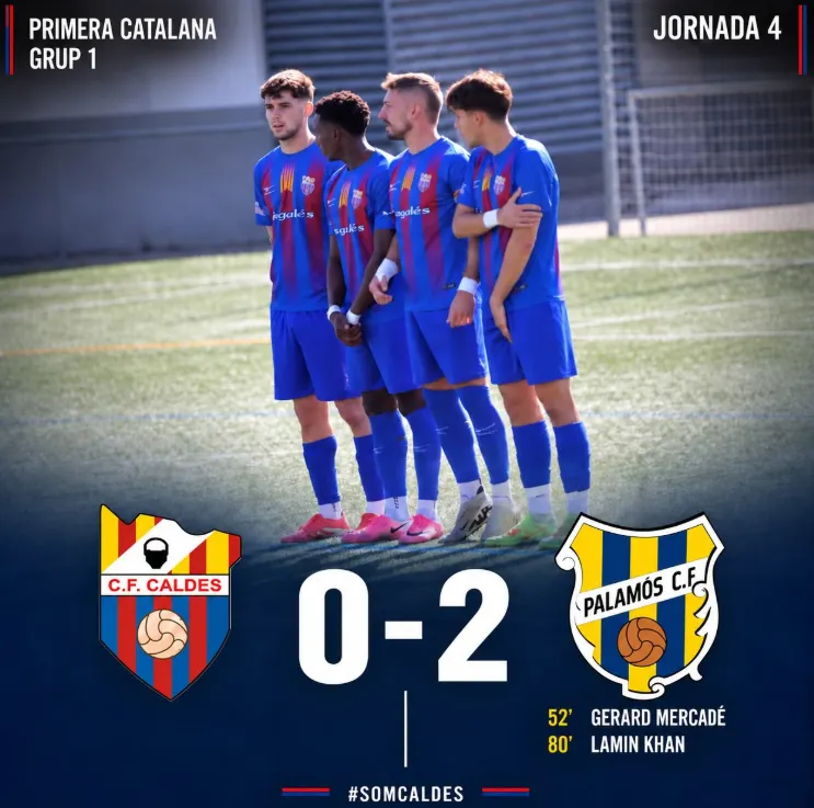 El CF Caldes perd davant del Palamós en un cap de setmana amb poques victòries