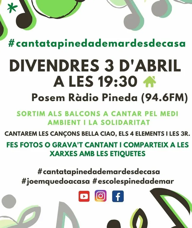 Ràdio Pineda et porta la 16ena Cantata Escolar a casa, i cantarem pel medi ambient i la solidaritat