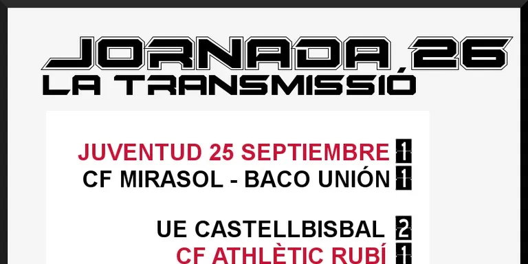A PEU DE CAMP - JORNADA 26 diumenge