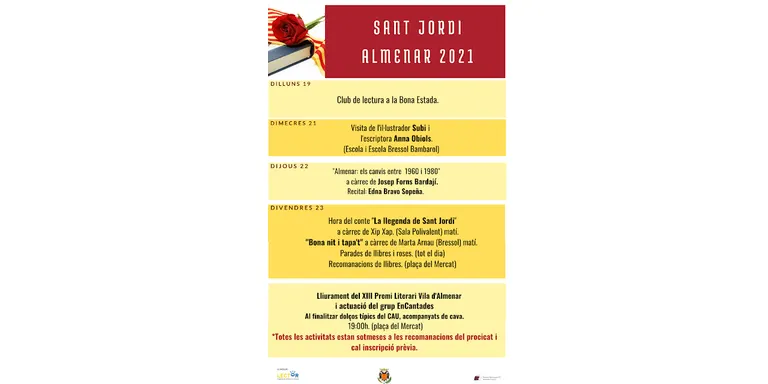 Programació de Sant Jordi a Almenar Lector
