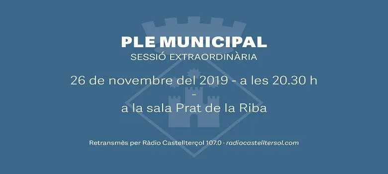 El ple municipal de demà dimarts, en directe a Ràdio Castellterçol