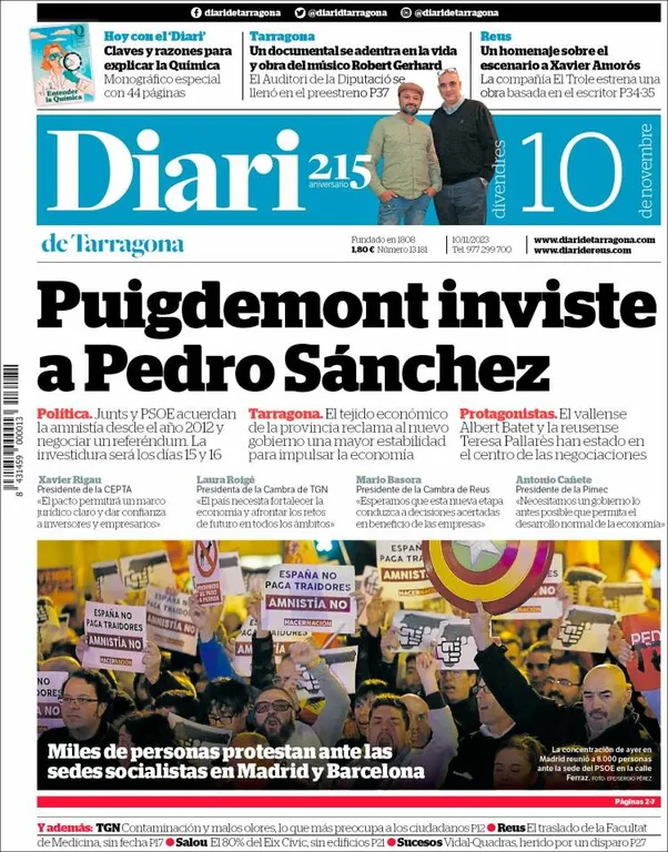 Cop d'ull als diaris d'aquest divendres 10 de novembre