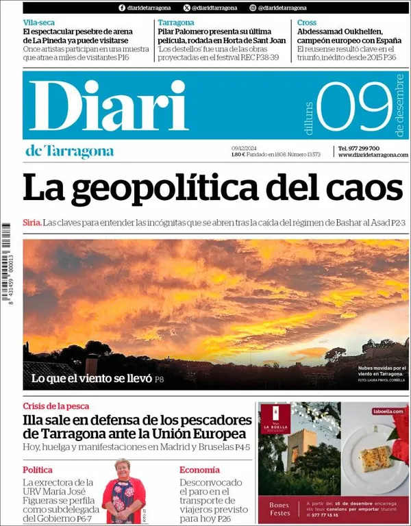 Cop d'ull als diaris d'aquest dilluns 9 de desembre
