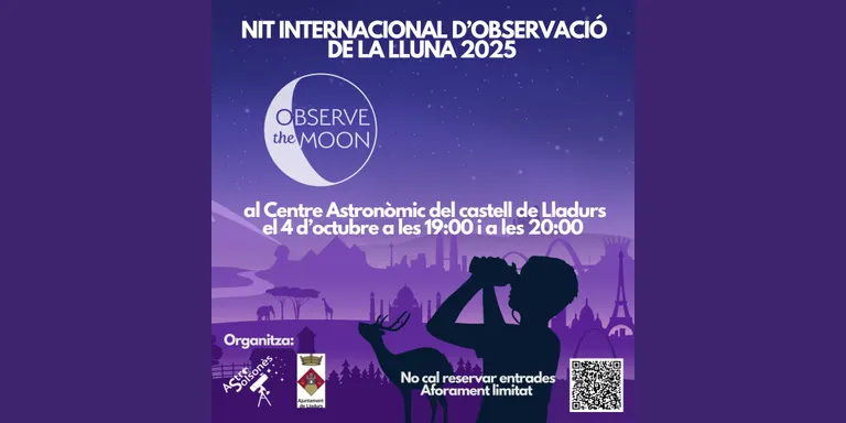 Astrosolsonès proposa una observació pública i gratuïta de la Lluna al Centre Astronòmic de Lladurs aquest dissabte
