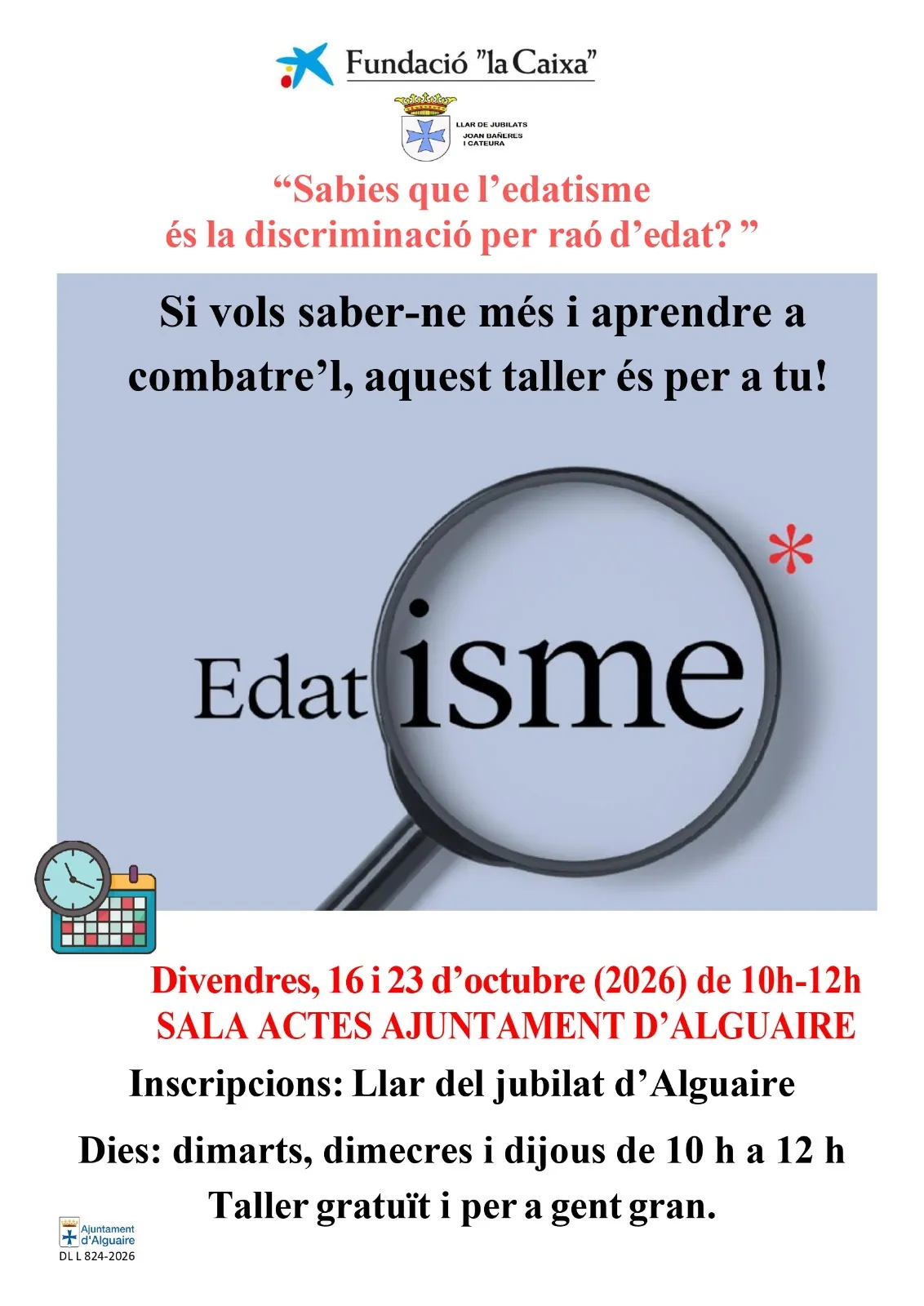 Alguaire organitza dues xerrades per conscienciar sobre l’edatisme