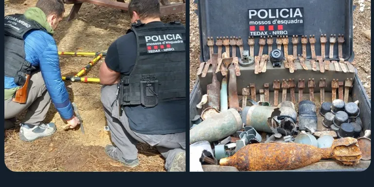 Retirada de restes de projectils d'artilleria al Pla de les Forques de la Seu d'Urgell