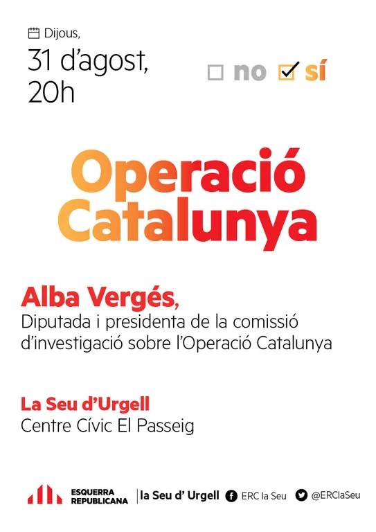 Conferència a la Seu sobre l''Operació Catalunya'