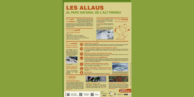 El Parc Natural de l’Alt Pirineu elabora un cartell per conscienciar del perill d’allaus