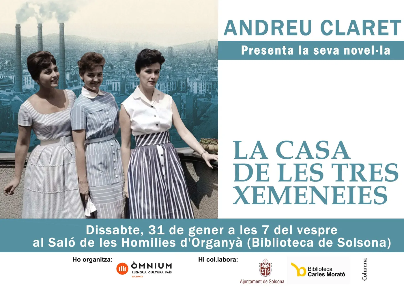 Òmnium Solsonès porta Andreu Claret a Solsona per presentar la seva darrera novel·la